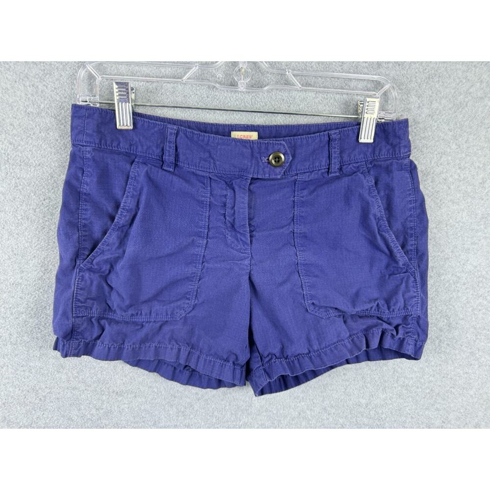 J Crew Shorts Womens 2 Blue Low Rise Rip Stop Fabric Outdoors Hiking Camping